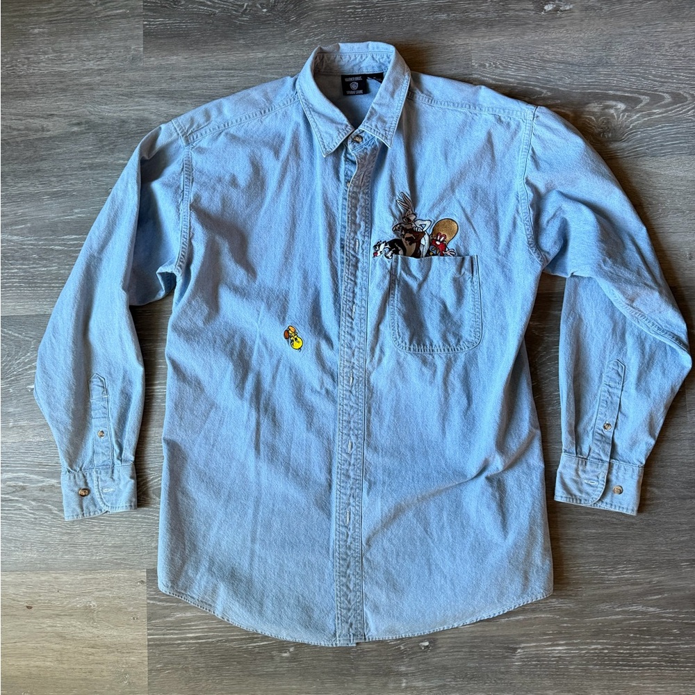 Warner Bros. Light Blue Casual Button Down Shirt